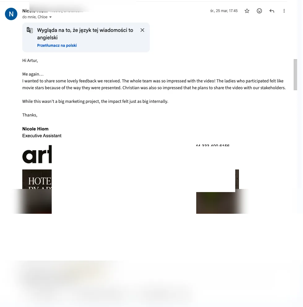Feedback from Nicole Hiom